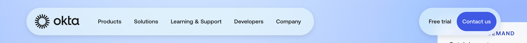 Okta — Header component
