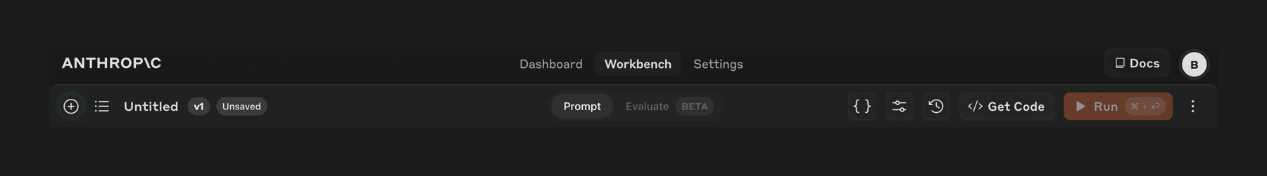 Anthropic — Horizontal navigation component
