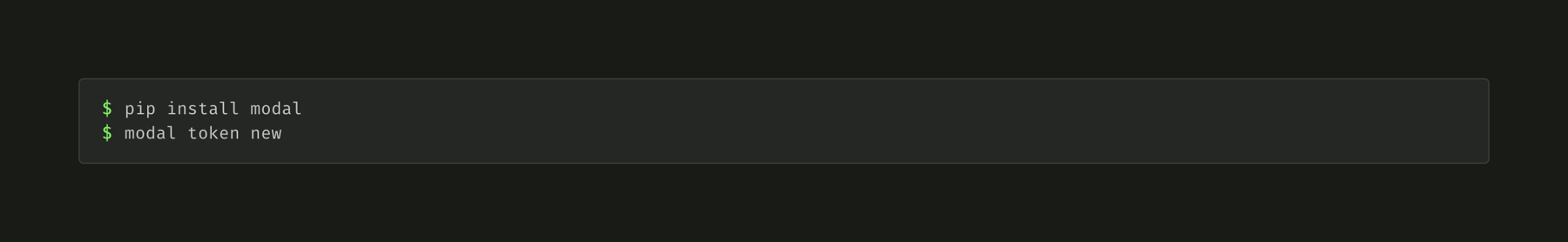 Modal — Code block component