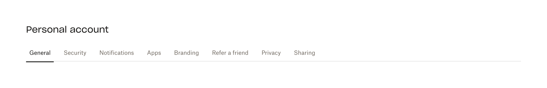Dropbox — Tabs component