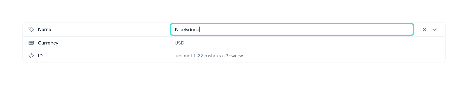 Increase — Inline editing component