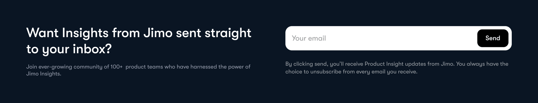 Jimo — Newsletter signup form component