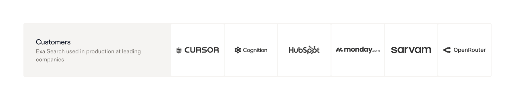 Exa — Social proof component