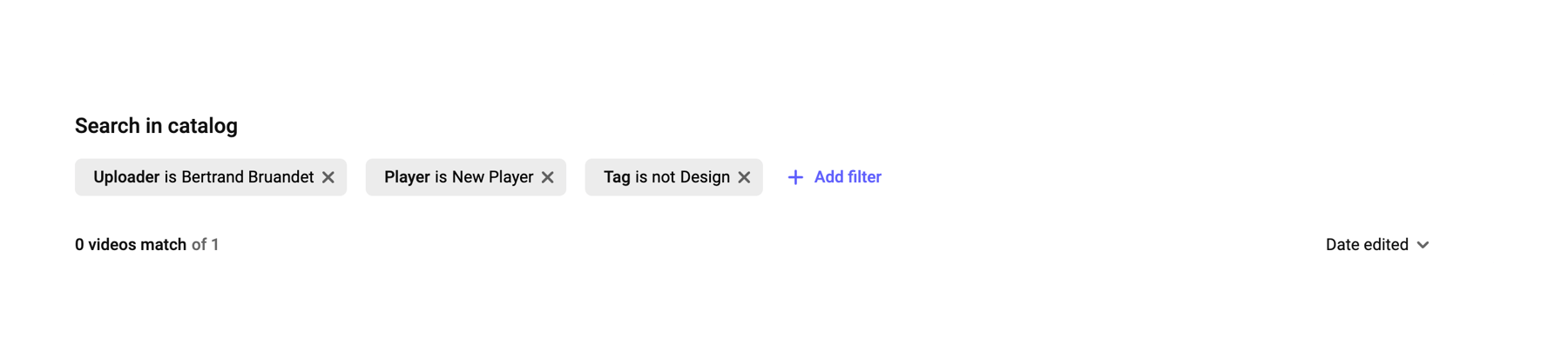 Kinescope — Sorting & filtering component