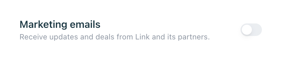 Link — Toggle/Switch component