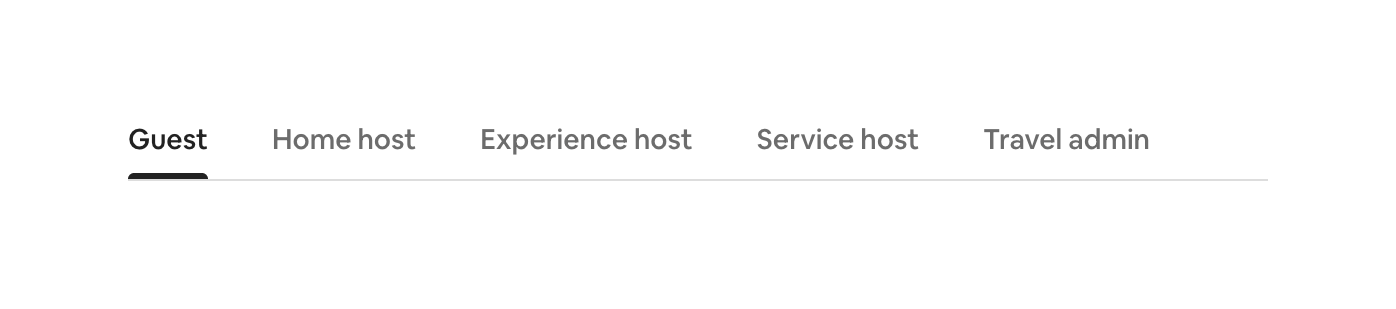 Airbnb — Tabs component