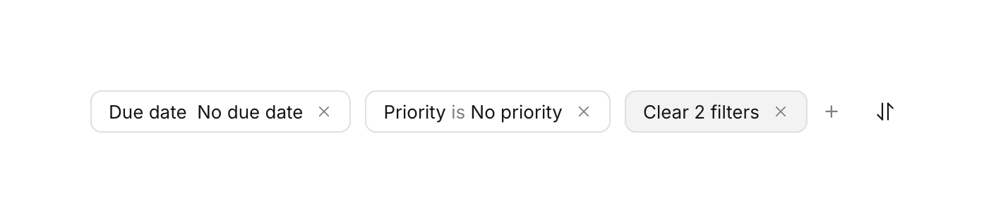 Workflow — Sorting & filtering component