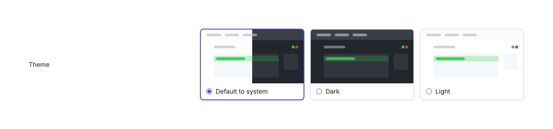 Reflect — Theme settings component