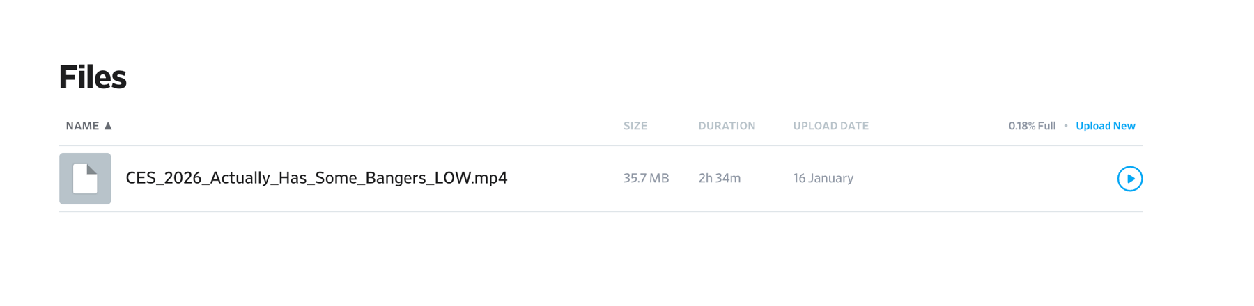 Pocket Casts — Table component