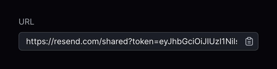 Resend — Click to copy component