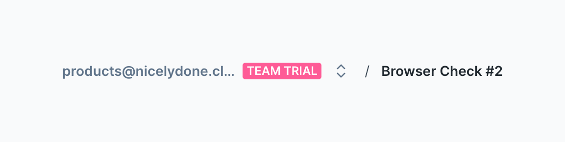 Checkly — Breadcrumb component