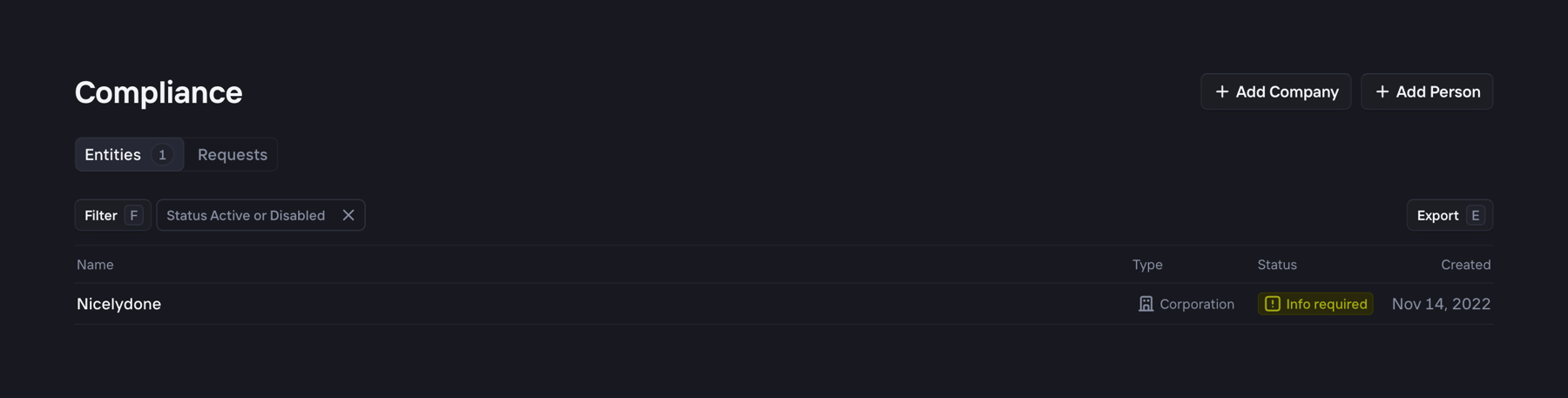 Increase — Table component