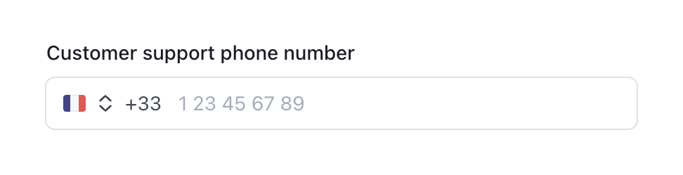 Stripe — Input phone number component