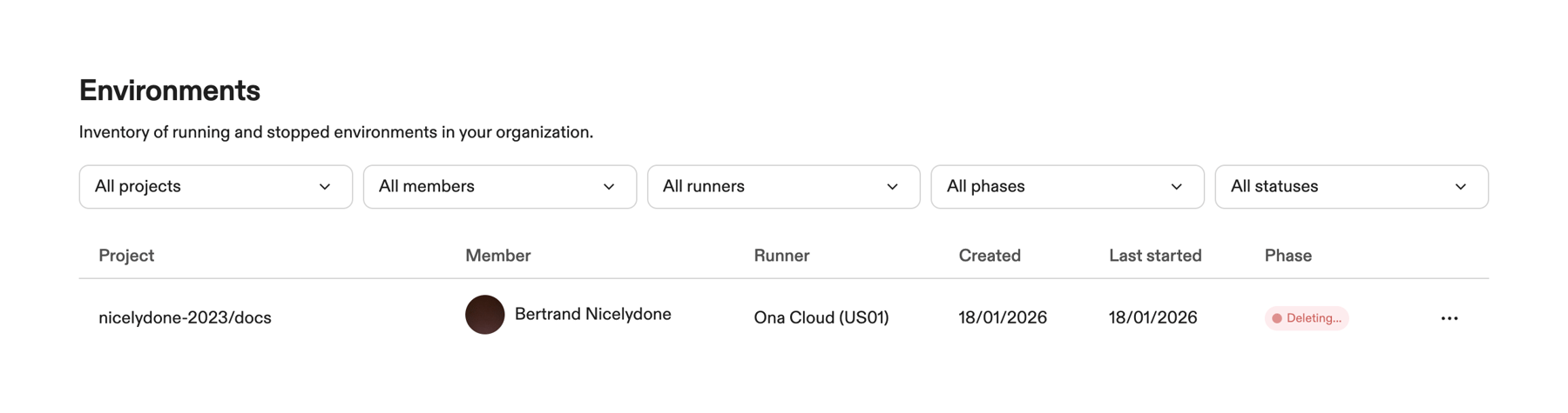 Ona — Table component