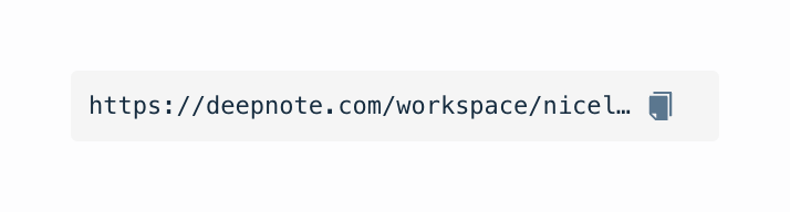 Deepnote — Click to copy component
