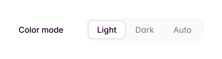 Outseta — Segmented control component