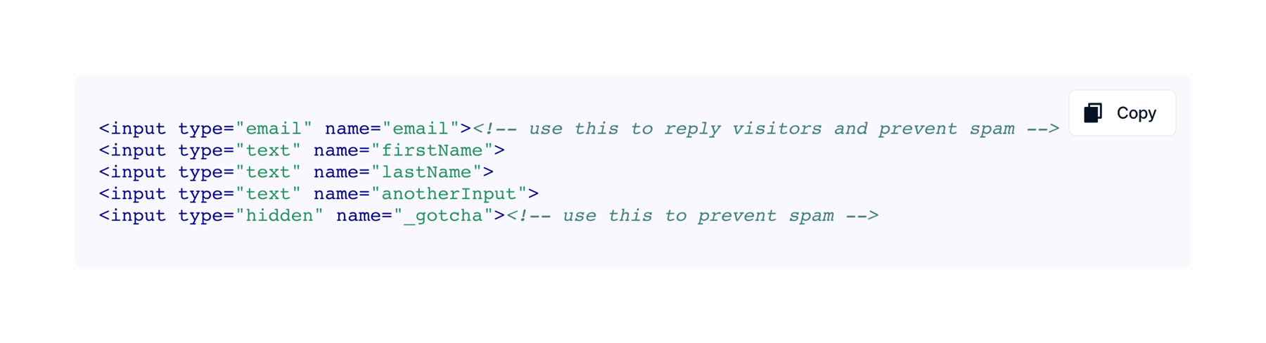 Formcarry — Code block component