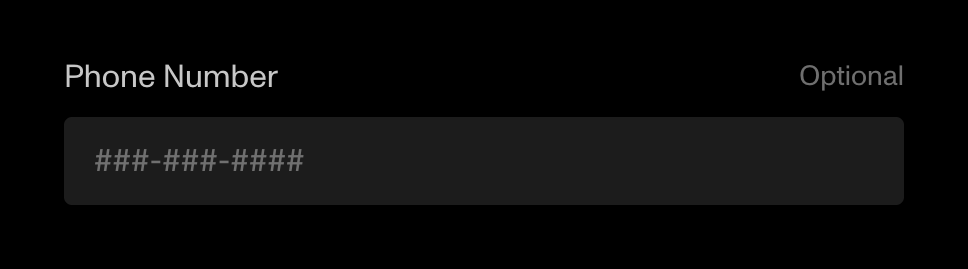 Compound Planning — Input phone number component