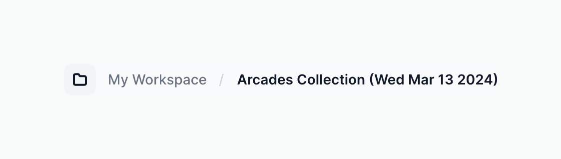 Arcade — Breadcrumb component