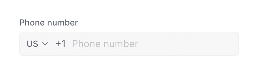 Column — Input phone number component