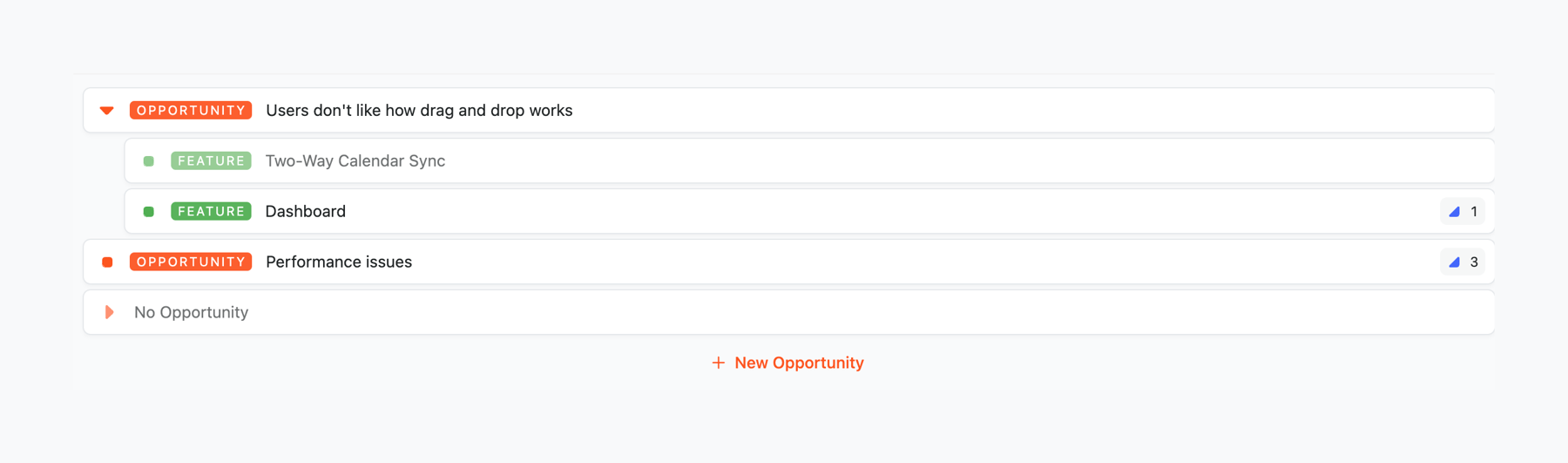 Fibery — Vertical list component