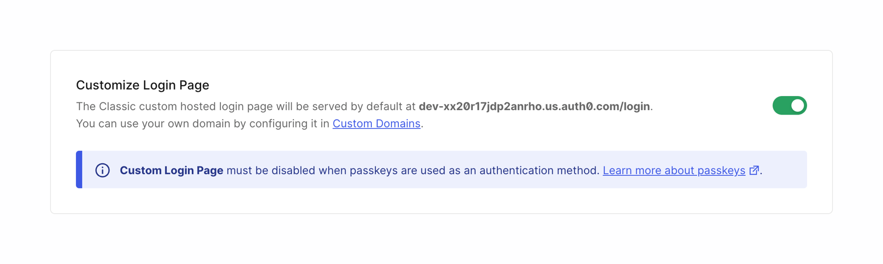Auth0 — Toggle/Switch component