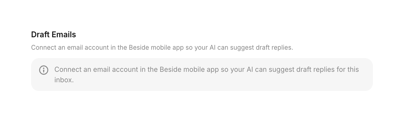 Beside — Message component