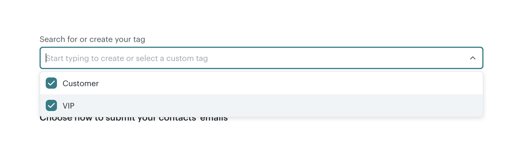 Mailchimp — Input multi-select component