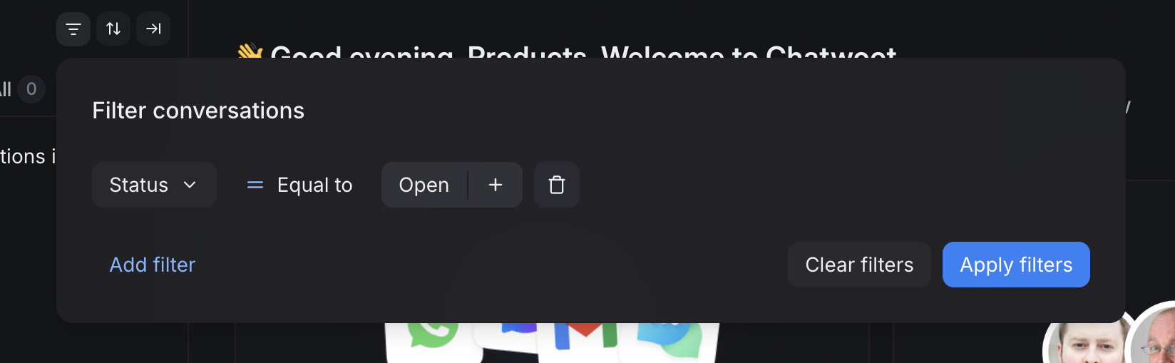 Chatwoot — Dropdown menu component