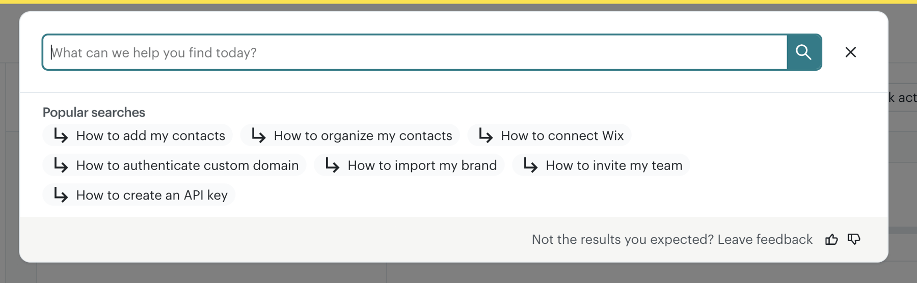 Mailchimp — Input search component
