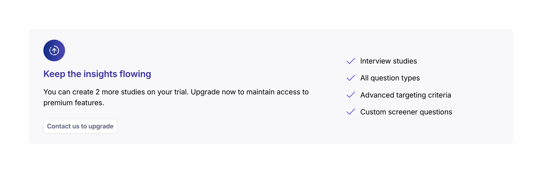 Maze — Upgrade your plan component