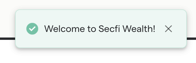Secfi — Notification Toast component