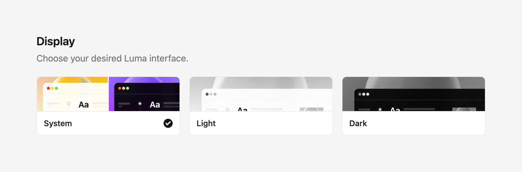 Luma — Theme settings component