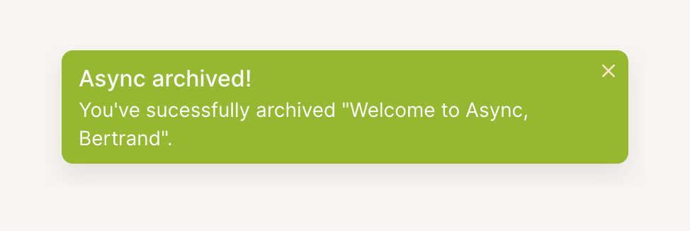 Async — Notification Toast component