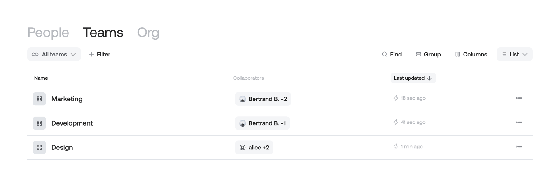 Qatalog — Table component