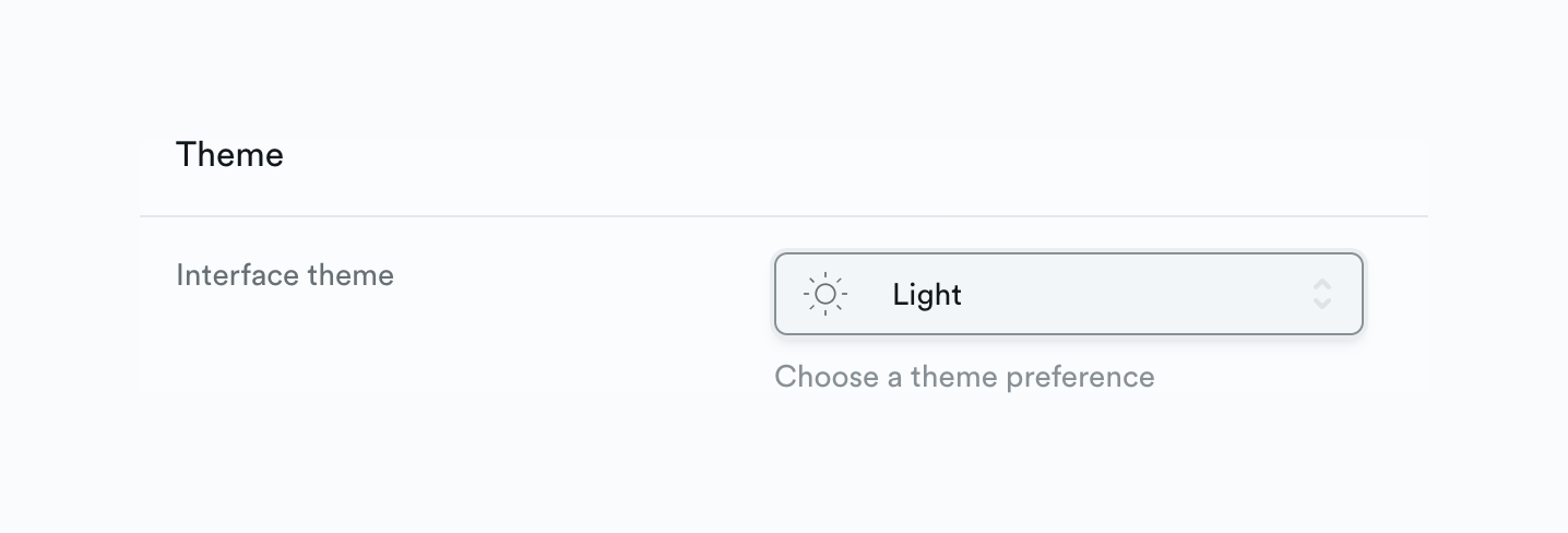 Supabase — Theme settings component