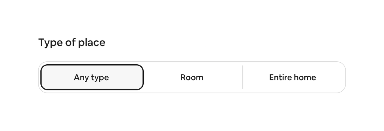 Airbnb — Segmented control component