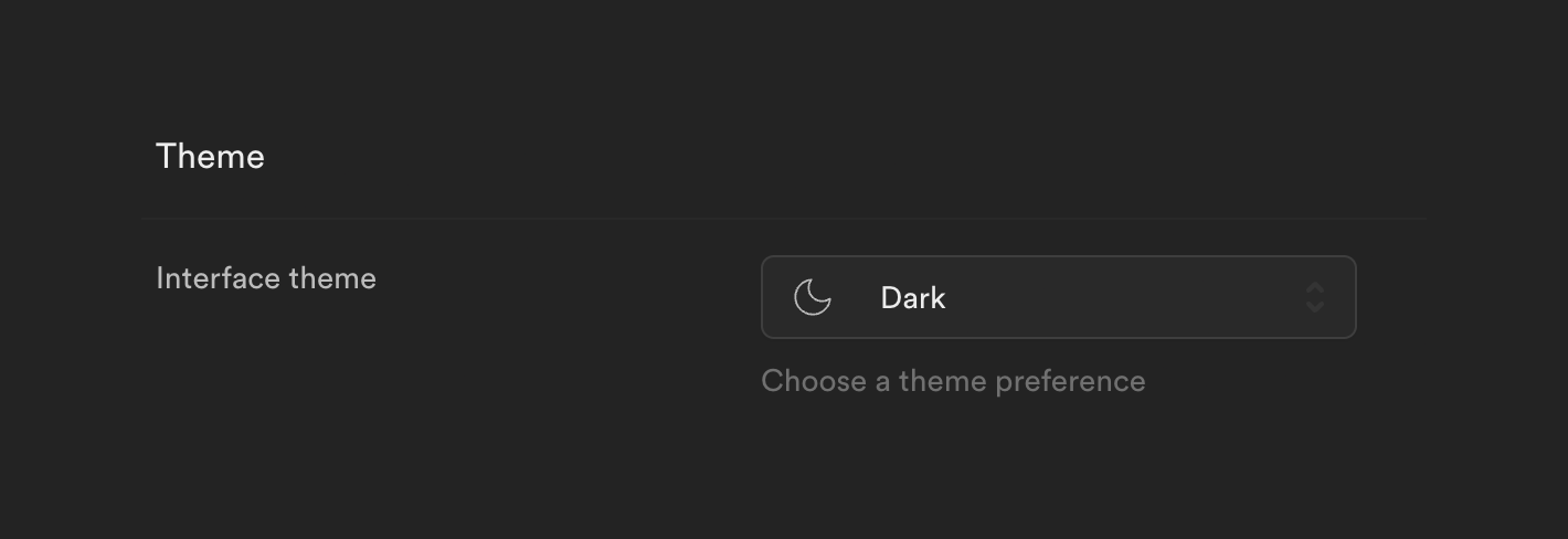 Supabase — Theme settings component