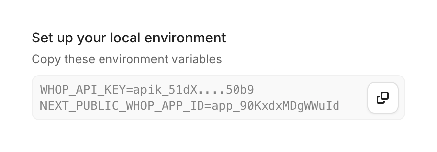 Whop — Click to copy component