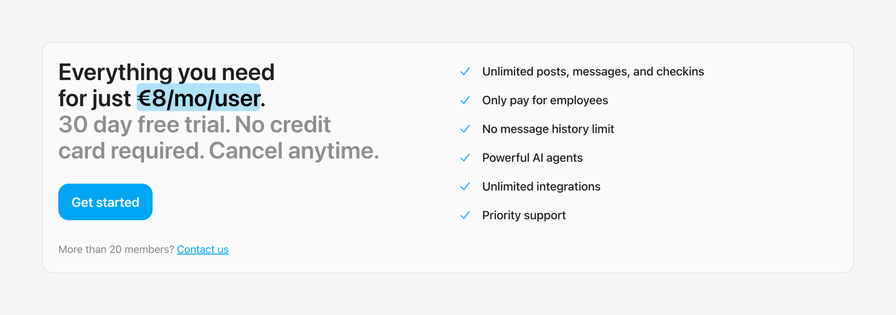 Cushion — Pricing section component