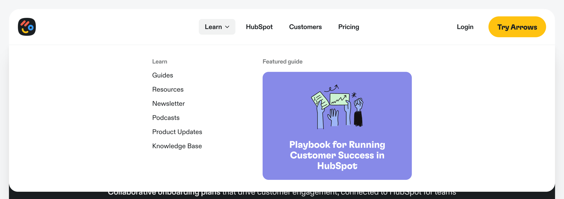 Arrows — Flyout menu component