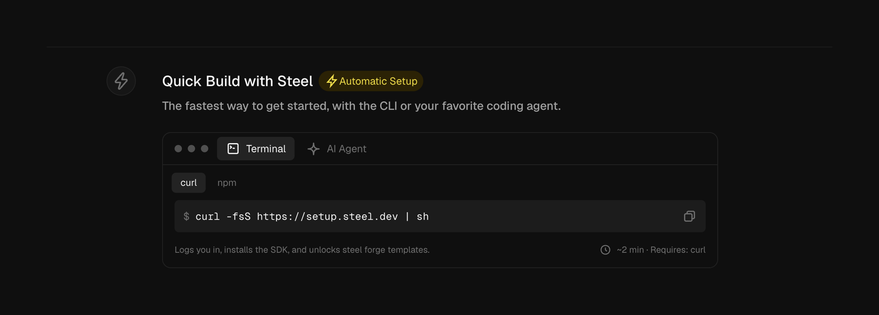 Steel — Code block component