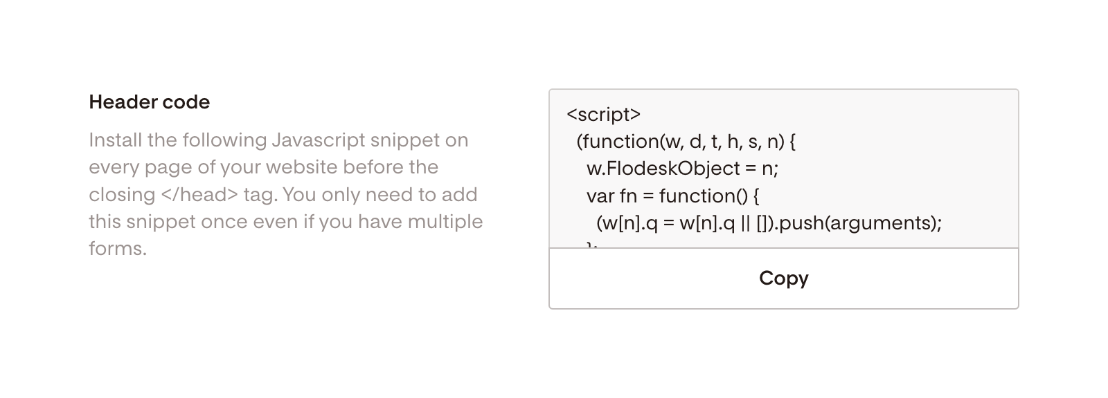 Flodesk — Code block component