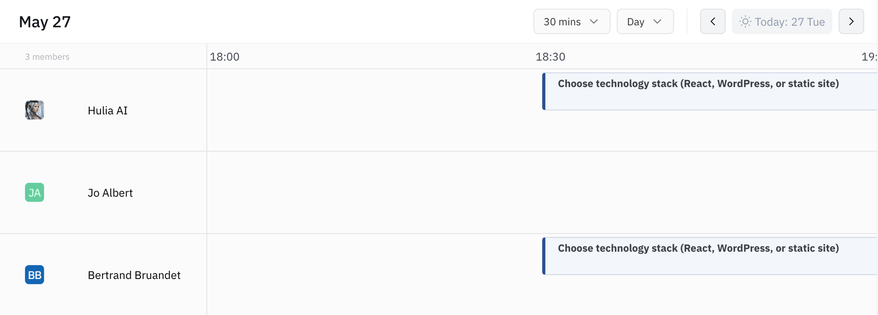 Huly — Timeline & history component