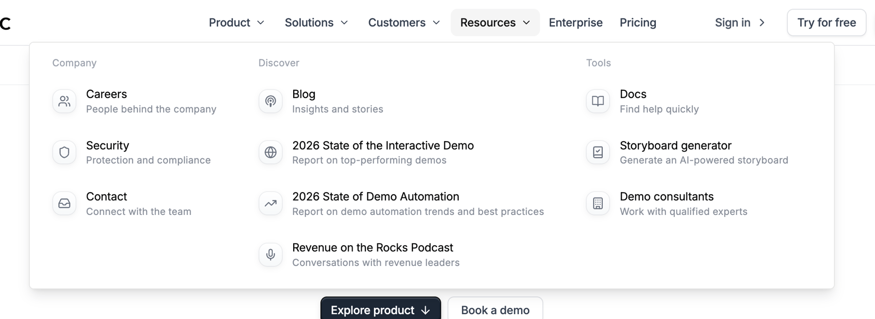 Navattic — Flyout menu component