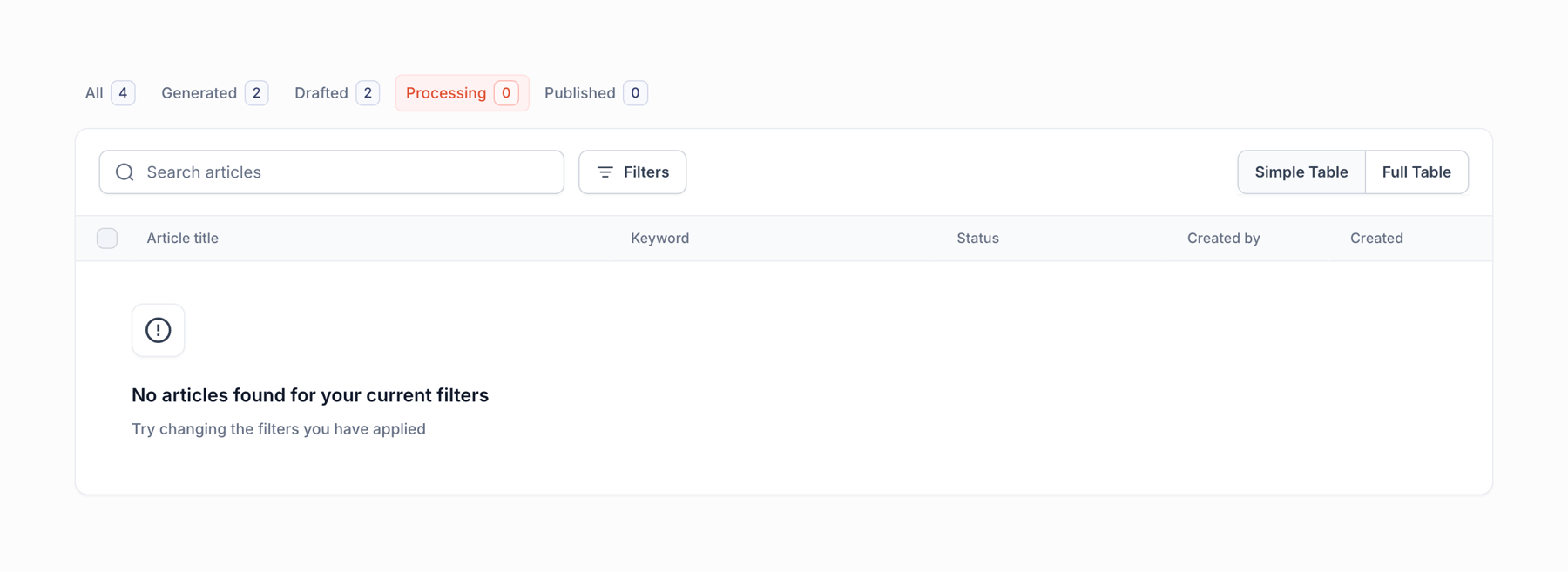Macaw — Empty state component