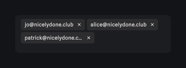 Spline — Input tag component
