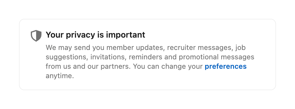 Linkedin — Tips component