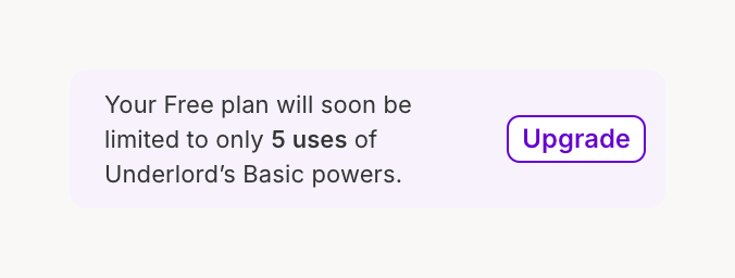 Descript — Upgrade your plan component
