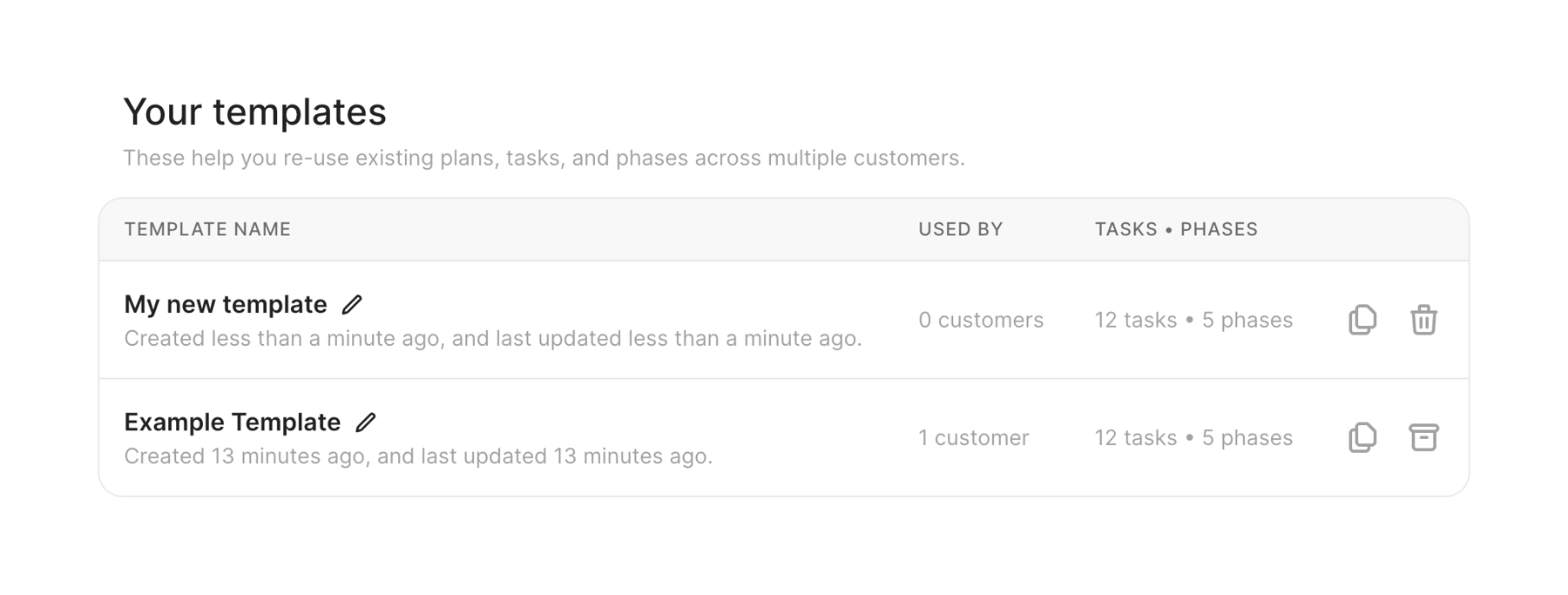 Arrows — Table component
